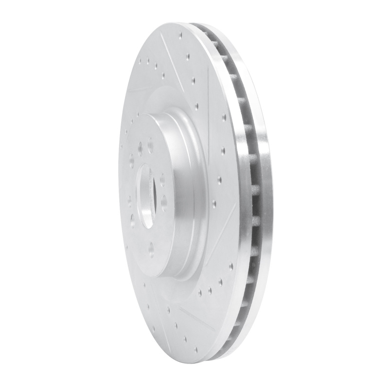 Mercedes-Benz ML320 Brake Rotor (1) - Front Right - R1 Concepts - Drilled & Slotted - Silver - `06-`12